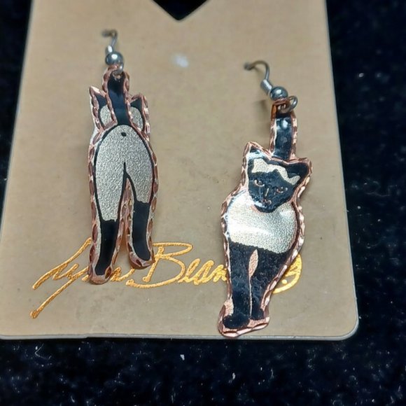 Lynn Bean Jewelry Vtg 9s New Lynn Bean Copper Handpainted Siamese